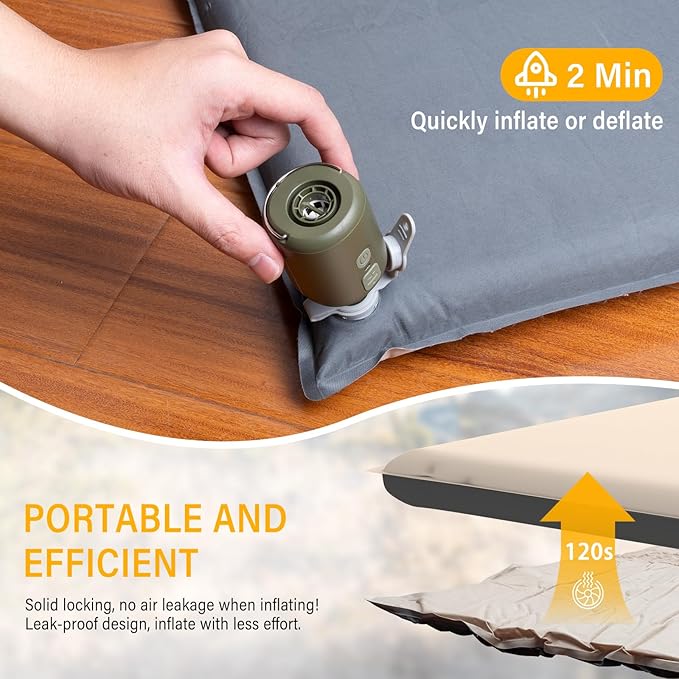 SUV Air Mattress Car Bed Camping, Inflatable Car Camping Pad with Air Pump, Ultrathick Memory Foam Camping Mattress, 9.0 R-Value Insulated Sleeping Pad 2 Person, Camping Mat for Hiking and Backpacking