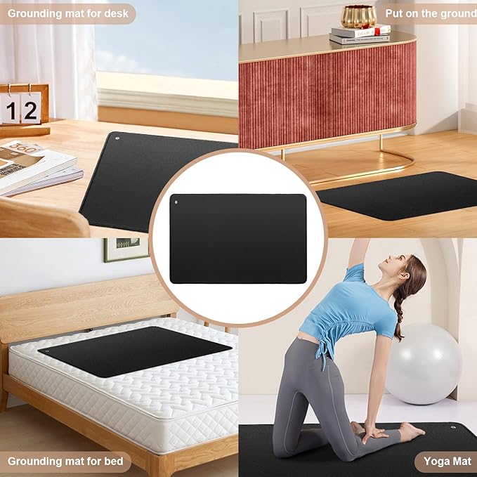 Grounding Mat for Improving Sleep, Grounding Pad for Health, Grounding Bed Mat with Grounding Cord for Better Working (35.5 * 23.6inch)