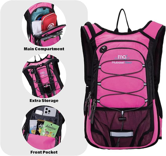 15L Insulated Hydration Backpack Pack with 2L Water Bladder Lightweight Hiking Backpack Bag for Women Men Daypack for Hiking Running Festival Camping Biking