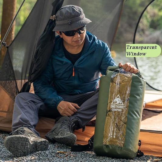 OneTigris Waterproof Backpack, 30L Dry Bag Roll Top Backpack Keeps Gear Dry with Transparent Window, Shoulder Strap for Kayaking, Rafting, Boating, Swimming, Camping, Hiking, Beach, Fishing