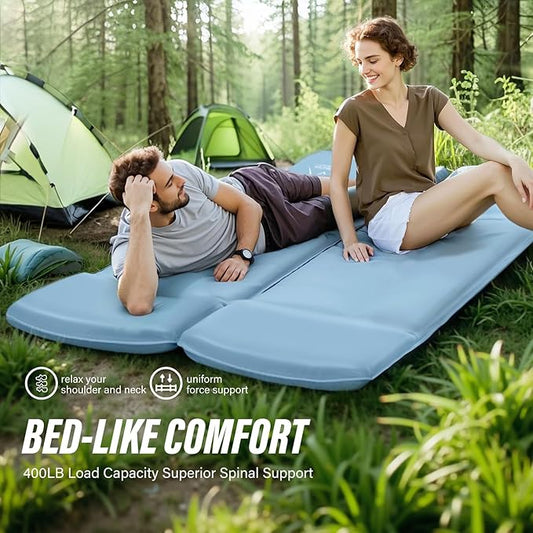 Self Inflatable Sleeping Pad, 3.1" Ultra-Thick Memory Foam Camping Pad,Fast Inflate & Deflate with Air Pump,Insulated Camping Mattress Pad for Travel, Camping, Backpacking and Hiking, All Season Use