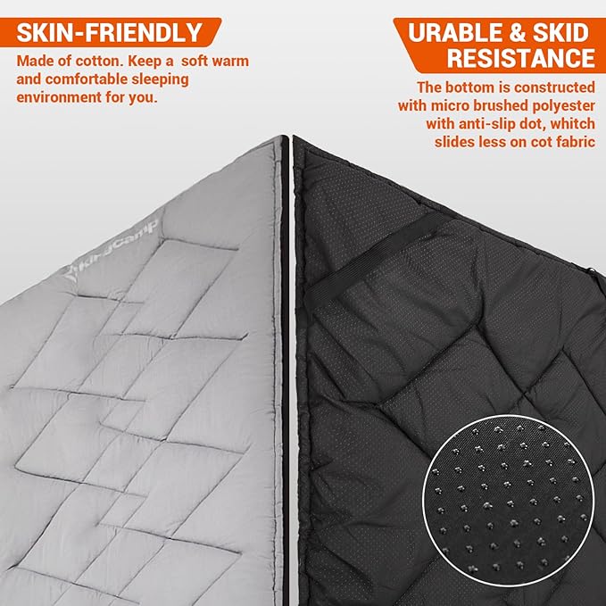 KingCamp Cot Mattress, Portable Lightweight Camping Sleeping Mat Soft Comfortable Non-Slip Cot Pad for Camp Cot, RV Bunk & Twin Beds