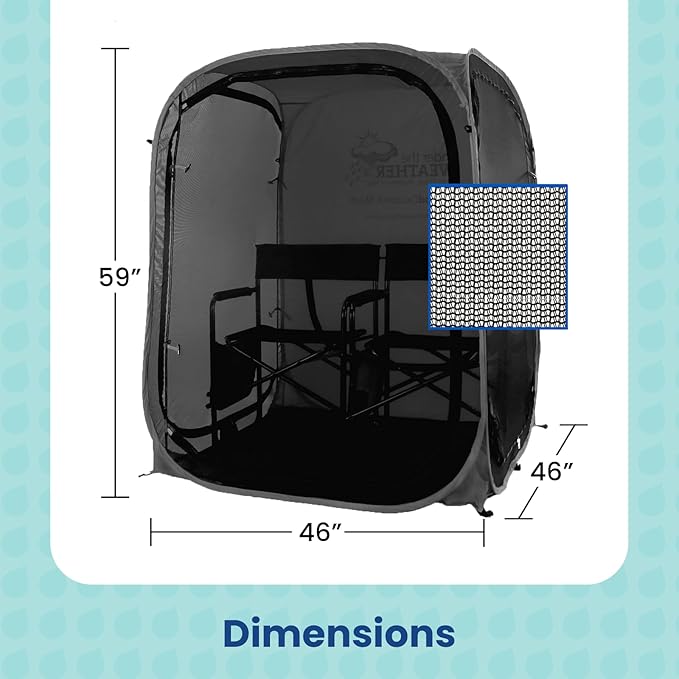 WeatherPod® The Original Shark Tank MyPod™ Mesh 1-2 Person Pop-Up Screen Pod - Keeps Out Bugs, Mosquitos, and Harmful UV Rays - UPF 50 for Maximum Protection from The Sun