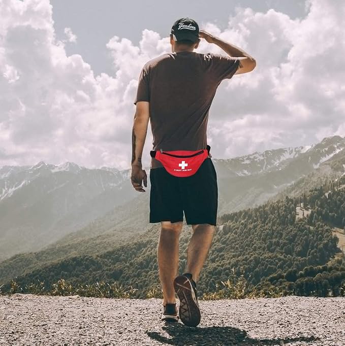 AOUTACC First Aid Empty Kit,Compact and Lightweight Waterproof First Aid Bag Empty with Zippered for Emergency at Home, Office, Car, Outdoors, Boat, Camping, Hiking(Bag Only) (2 Pack Fanny Pack)