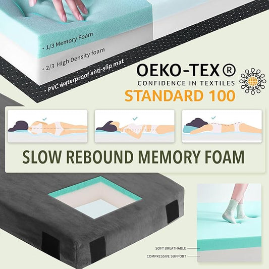 3 Inch Thick Memory Foam Sleeping Pad Camping Mattress,Portable Roll up Mattress-Car/Tent/Cot/Floor,Comfortable Sleeping Mats for Guests Kids Adult Sleepover