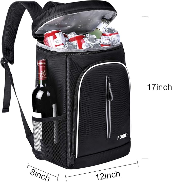 FORICH Soft Cooler Backpack Insulated Waterproof Backpack Cooler Bag Leak Proof Portable Small Cooler Backpacks to Work Lunch Travel Beach Camping Hiking Picnic Fishing Beer for Men Women