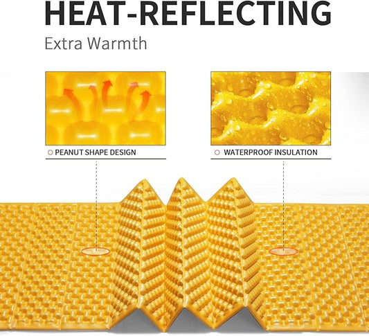 Foam Camping Pads for Hiking, Ultralight Closed Cell Mattress, Waterproof Soft Mat for Adults, Wide Picnic Yoga Mats, Folding Sleeping Pad for Outdoor Backpacking