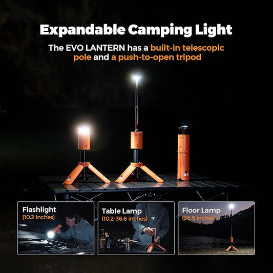 Camping Light Telescopic, Collapsible Magnetic Camping Lantern with 12000mAh Battery, Telescoping IPX6/IPX7 Waterproof Flashlights, Camping Lamp for Emergency, Camping
