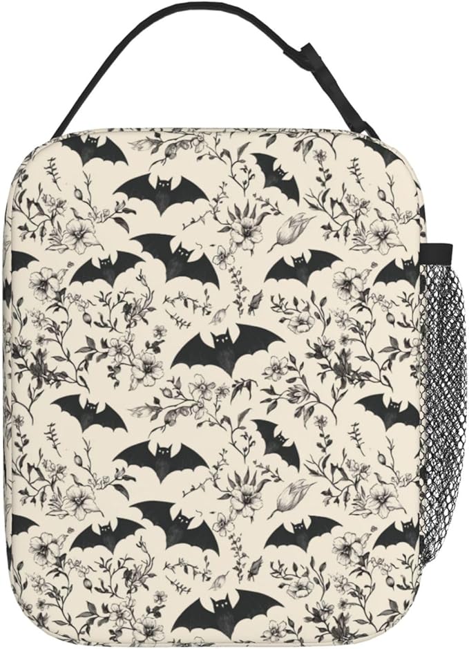 Bat Lunch Bag Insulated Reusable Lunch Box Thermal Cooler Tote For Men Women Work Travel Picnic Hiking