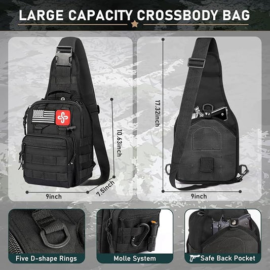 Survival Kit, 262Pcs Survival Gear and Supplies with First Aid Kit Pouch and Crossbody Bag, Emergency Kit with Tent, Camping Axe Hammer, Survival Shovel w/Pick, Bug Out Bag Gifts for Men Women