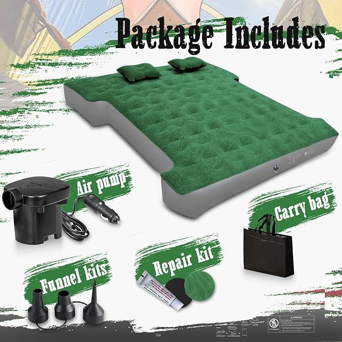 Umbrauto Inflatable Truck Air Mattress for 5.5-5.8ft Full Size Short Truck Bed, Pickup Truck Tent Camping Mattress, Blow Up Pick Up Truck Air Bed for Outdoor Travel