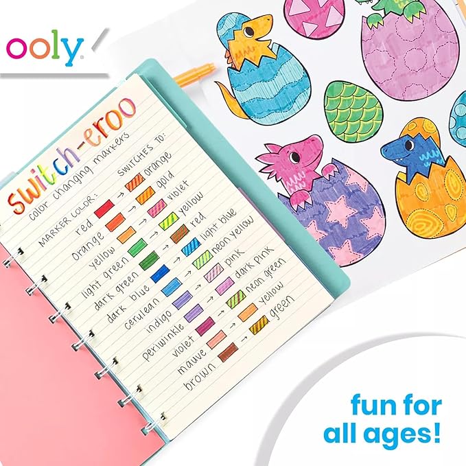 Ooly 12 Pack Switch-eroo Color Changing Markers, Dual Tip Markers for Kids, Double Ended Chisel Tip Marker Set Great for Art Supplies, Drawing and Stationery Sets
