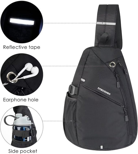 TITECOUGO Sling Bag Crossbody Shoulder Outdoor Travel Hiking Backpack for Women & Men