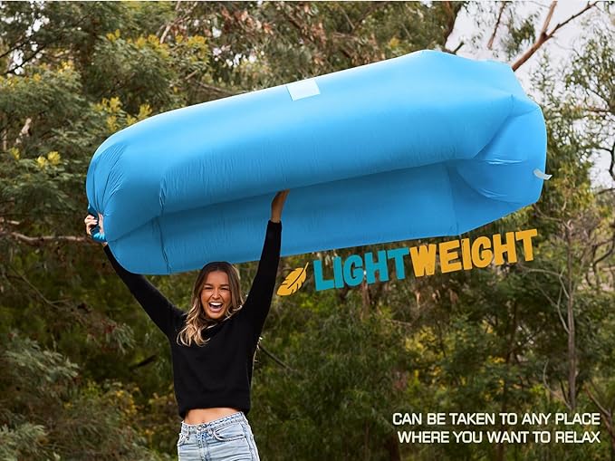 WEKAPO Inflatable Lounger Air Sofa Hammock-Portable,Water Proof& Anti-Air Leaking Design-Ideal Couch for Backyard Beach Traveling Camping Picnics & Music Festivals