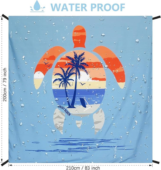 AISPARKY Beach Blanket Waterproof Sandproof Quick Drying Beach Mat Extra Large Outdoor Picnic Blanket for Travel Camping Hiking