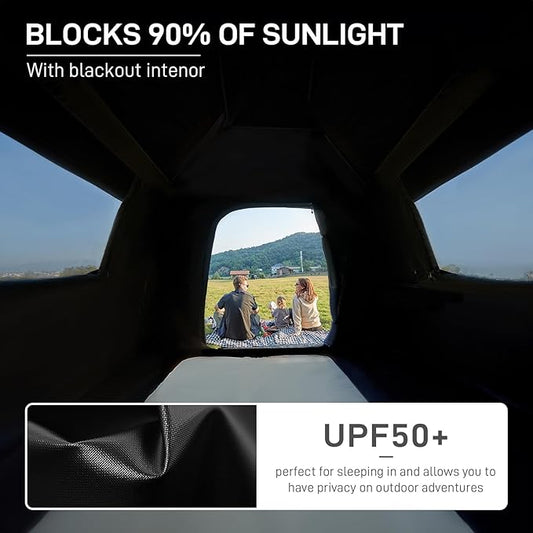 EVER ADVANCED 6 Person Blackout Camping Tent Instant Cabin Tents for Family with Rainfly, 60s Easy Setup, Water-Resistant