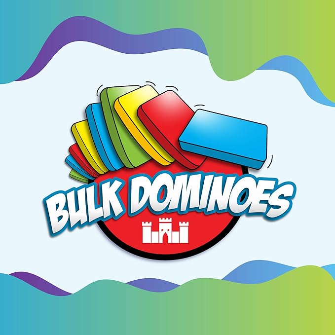 Bulk Dominoes Plastic Bulk 100pcs – Building and Stacking and Chain Reaction Toppling STEAM Toy Blocks for Kids (Clear Emerald)