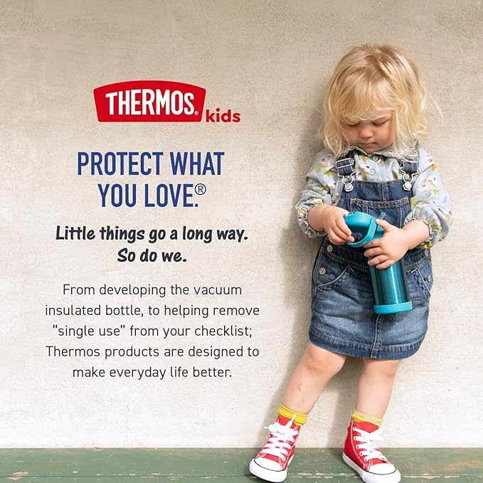 THERMOS FUNTAINER 10 Ounce Stainless Steel Vacuum Insulated Kids Food Jar with Spoon, Teal