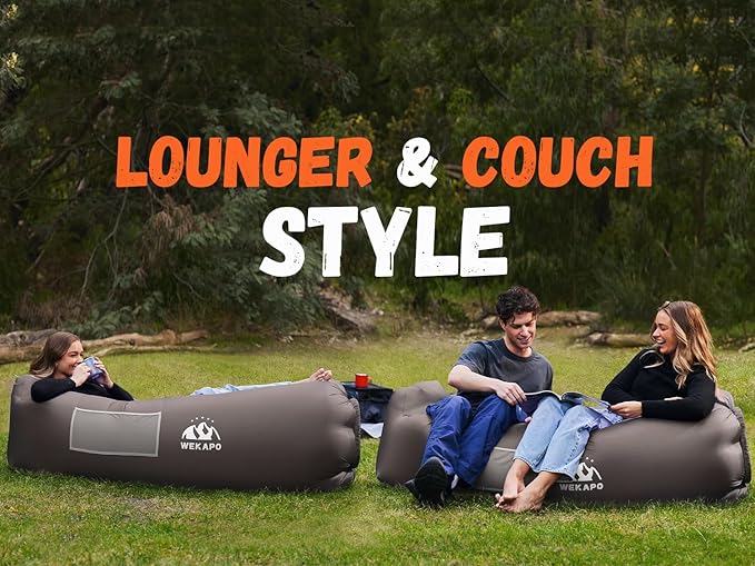 WEKAPO Inflatable Lounger Air Sofa Hammock-Portable,Water Proof& Anti-Air Leaking Design-Ideal Couch for Backyard Beach Traveling Camping Picnics & Music Festivals