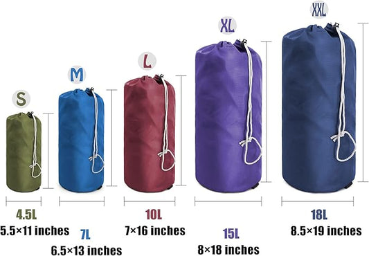 BeeGreen Stuff Sack for Backpacking Drawstring Storage Bag with Dust Flap
