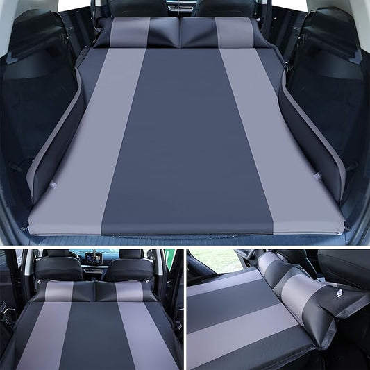 Automatic SUV air Mattress, Self Inflating Sleeping pad for car Camping or Tent Camping, Self-Inflatable Car Mattress with Inflatable Pillow Used for Minivan/SUV/Truck Back seat (Black)