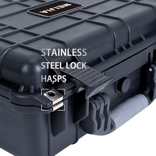 MEIJIA Portable All Weather IP67 Waterproof Protective Case,Hard Camera Case,Dry Case with Customizable Foam,Fit Use Of Drones,Camera,Equipments,10.62 x9.68x4.87inches