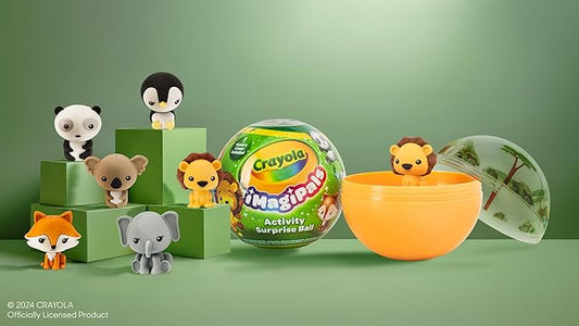 Crayola ImagiPals Surprise Animal Toy Eggs - 2 Pack, Collectable Animal Eraser for Kids, Mystery Toy for Kids, Gifts for Boys & Girls, 3+
