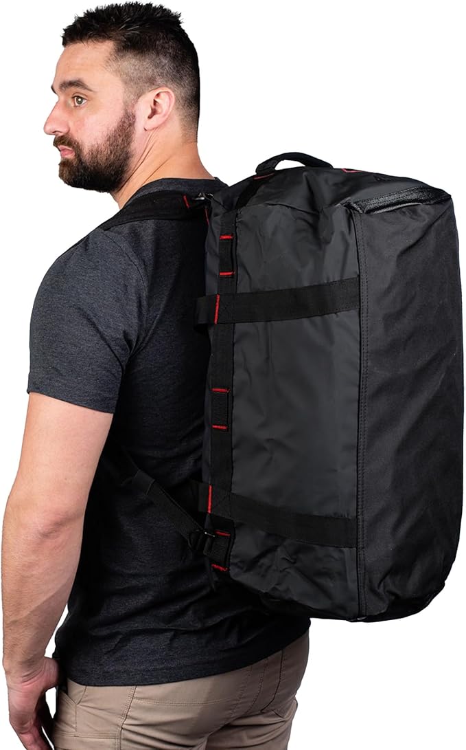 3VGEAR Smuggler Adventure Duffel Bag, 45L - Duffel Bag for Travel, Gym and Sports, Backpack, Handle Carry, Large D-Shaped Opening, Removable Straps - 45 Liters