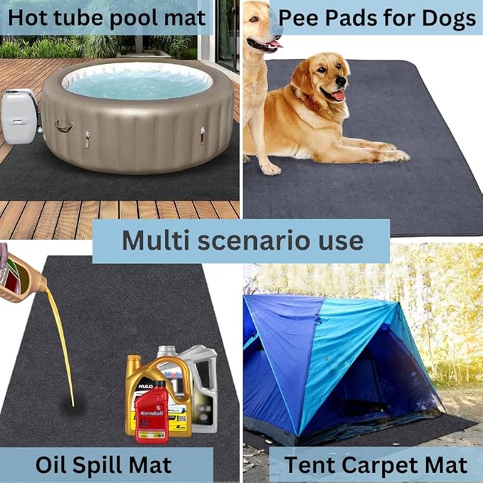 Tent Carpet Mat Camping Floor Rug Waterproof Durable Thick Portable and Foldable Lightweight Pad Insulated Picnic Non-Slip Carpet Outdoor Accessory (58"x 72" (with Carry Bag))