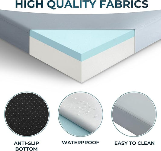 Kingfun Memory Foam Camping Sleeping Pad, CertiPUR-US Camping Mattress Waterproof Roll Up Mattress Guest Bed, Thick Floor Sleeping Mat for Car Truck Tent for Adults with Travel Bag