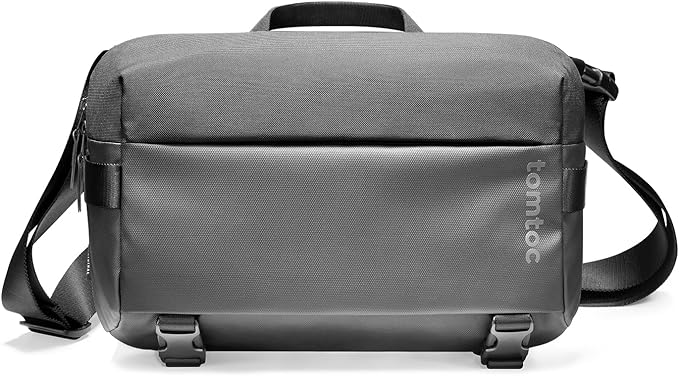 tomtoc Laptop Messenger Shoulder Bag for 13 inch iPad Pro/Air, 13 inch MacBook Pro/Air, Minimalist Chest Crossbody Bag, Water-resistant Everyday Carry Pack for Business, Travel, Work