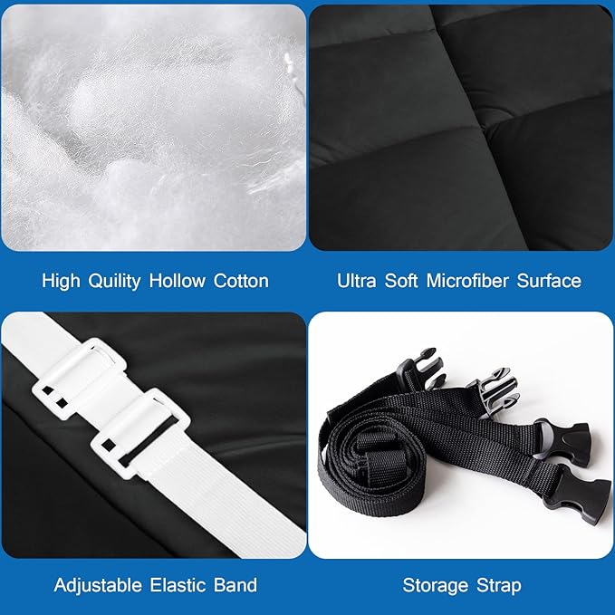 Cot Mattress Pad (Improved Thickness) Quilted Cot Pads for Camping, Sleeping Mattress Topper 30" X 75" for Camp/Rv Bunk/Narrow Twin Beds