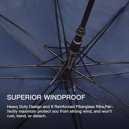 Auto Open Golf Umbrellas 62/68/72 Inch Extra Large Oversize for Business & Home, Ventilated Double Canopy Windproof Waterproof Stick Umbrella for Rain & strong wind