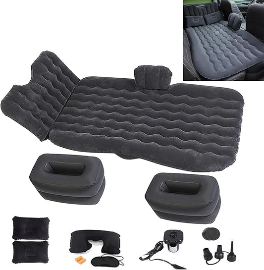 Inflatable Car Air Mattress Back Seat Bed,Thickened Car Travel Camping Air Mattress with Air Pump,Blow Up Bed Portable Car Sleeping Mattress for Car Universal SUV