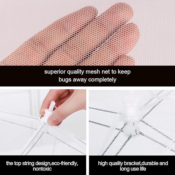 (3Pack) Pop-up Picnic Food Tent Covers, 17x17Inch Foldable Mesh Screen Food Covers for Outdoors, Reusable Food Cover Net Keep Out Flies, Mosquitoes…