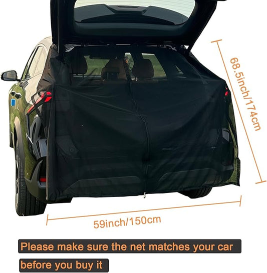 Car Camping Net Car Tailgate Net Car Tailgate Mosquito Net Rear Magnetic Mount Breathable Mesh Tent Camping Accessories for SUV UV MPV Camping