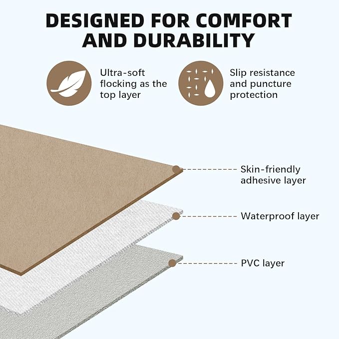 KMZ SUV Air Mattress Double Sided Thickened Flocking Car Bed – Portable Inflatable Mattress Pad for Camping & Travel with 2 Pillows & Electric Pump (Off-White and Coffee)