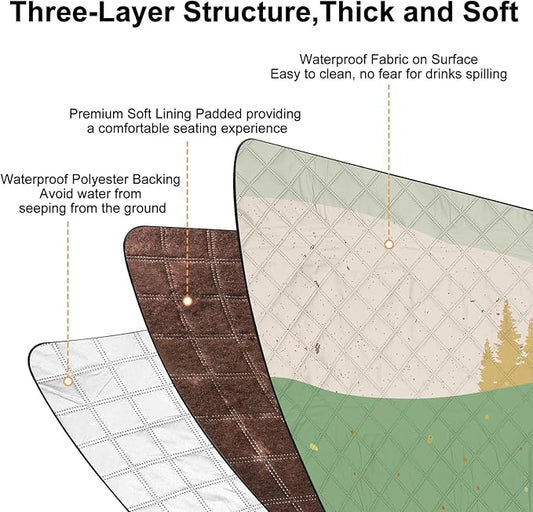 ICOSY Picnic Blankets Beach Blanket, Waterproof Outdoor Blanket Sandproof Picnic Camping Mat Camping Essentials 78" x 59"