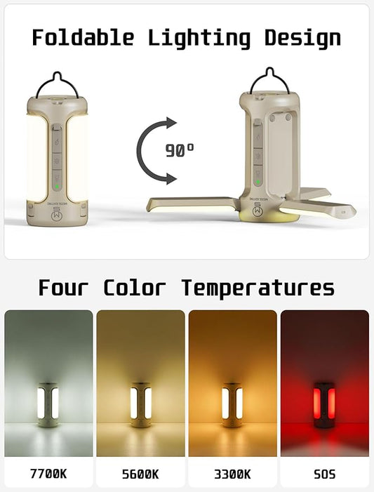 Folding Camping Lantern Rechargeable, 10000mAh Foldable LED Light for Tent Outdoor, IP54 Waterproof, 1500LM Camping Lights, Portable LED Flashlight, 5 Mode