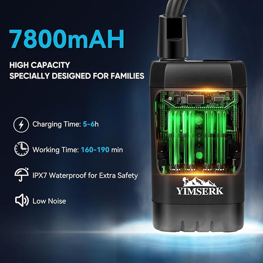 7800mAh Portable Shower for Camping, Rechargeable Electric Outdoor Shower Kit with Handbag, Filtered Shower Head, IPX7 Waterproof Shower Pump for Camp, Hiking, Car Washing, Pet Bath