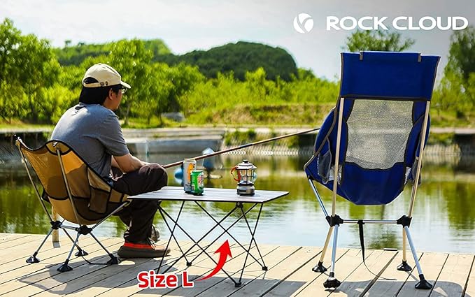 ROCK CLOUD Portable Camping Table Ultralight Aluminum Camp Table Folding Beach Table for Camping Hiking Backpacking Outdoor Picnic