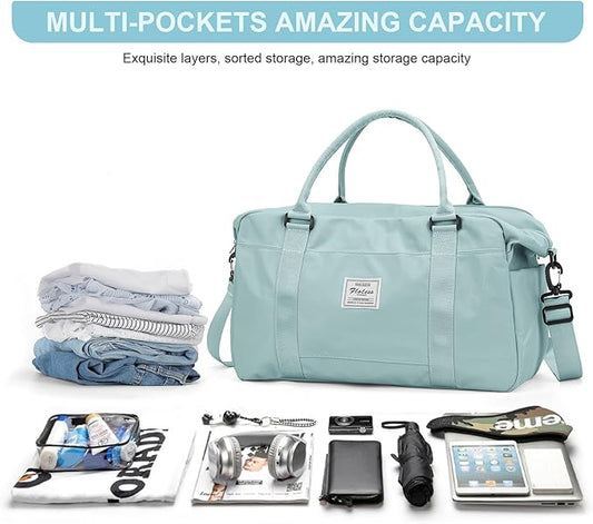 Travel Duffel Bag,Sports Tote Gym Bag,Shoulder Weekender Overnight Bag for Women