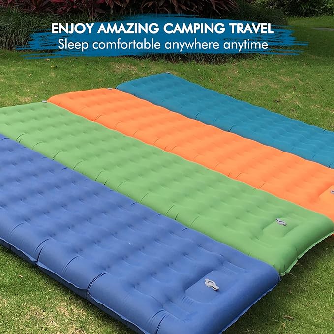 MEETPEAK Extra Thickness 5 inch Inflatable Sleeping Pad - Ultralight Compact Camping Sleeping Mat With Built-in Pump, Portable Camping Air Mattress for Tent Hiking Backpacking Traveling