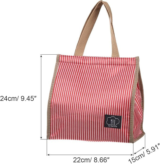 PATIKIL Insulated Lunch Bag, Oxford Cloth Waterproof Lunch Tote Bag Thermal Portable Lunch Box Food Container for Work Office Picnic Outdoor, 9.45"x5.91"x8.66", Red