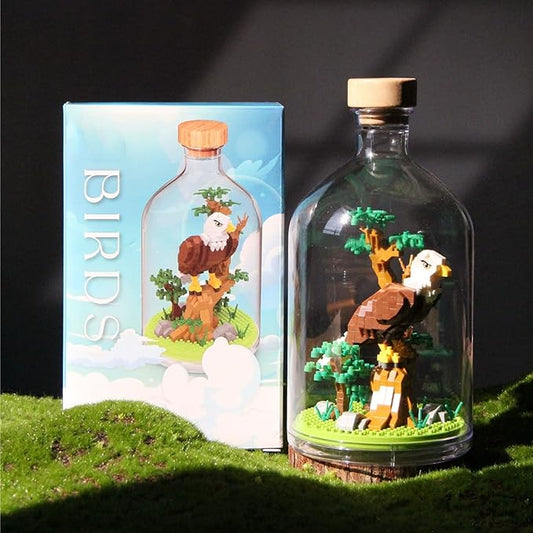 Thcbme Bird Animals Building Block Toy Set, Parrot, Swallow, Eagle, Creative Set to Build and Display, Compatible with Lego 6254100 Building Accessory, Great Gift for Kids with Ages 6+(Eagle 466pcs)