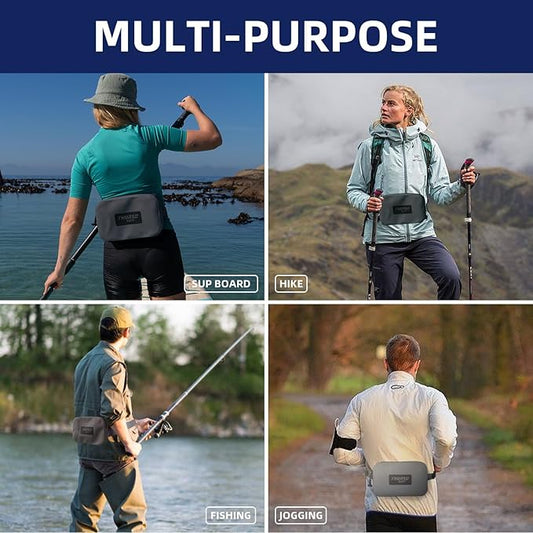 THURSO SURF Waterproof Fanny Pack Dry Bag Floating Pouch Bag Adjustable Waist Strap Keep Your Phone and Valuables Safe/Dry SUP Accessories for Kayaking Paddle Board Snorkeling Boating (Slate)