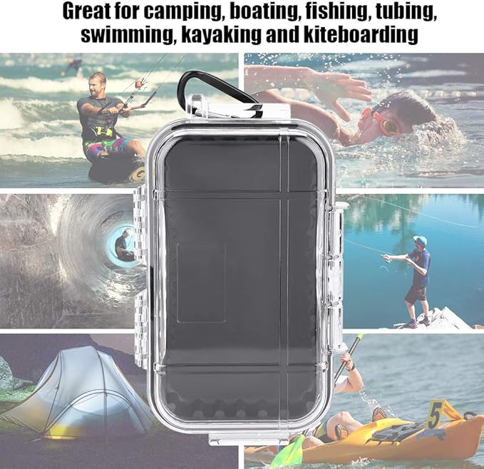 Waterproof Storage Case, Outdoor Survival Waterproof Dry Box Case Shockproof Storage Case Airtight Carry Box Container for Outdoor Boating Camping(Transparent)