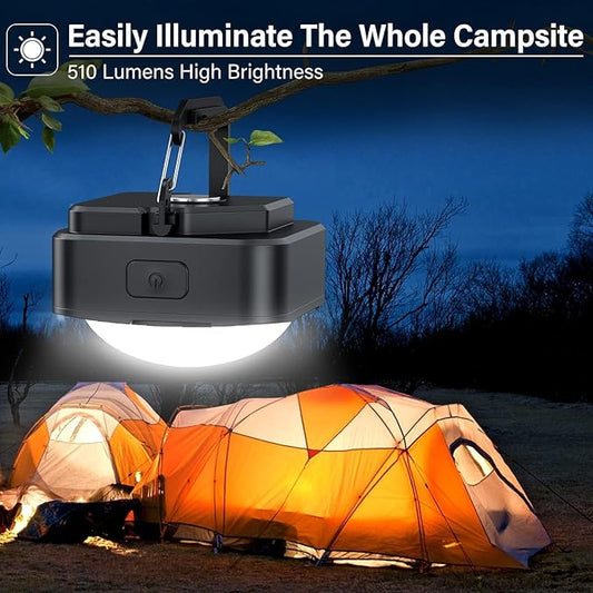 Rechargeable Camping Lights FLY2SKY 4 Pcs Tent Lights Mini Flashlight Portable LED Camping Lantern Survival Gear Camping Accessories for Hiking Backpacking Fishing Hurricane Emergency Outage