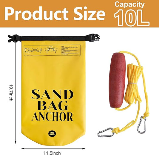 RunNico 500D Sand Anchor for Small Boats,2 in 1 PWC Jet Ski Anchor Kit with Adjustable Buoy,Waterproof Dry Bag for Jet Ski, Kayak, Boat, Watercraft and Canoe