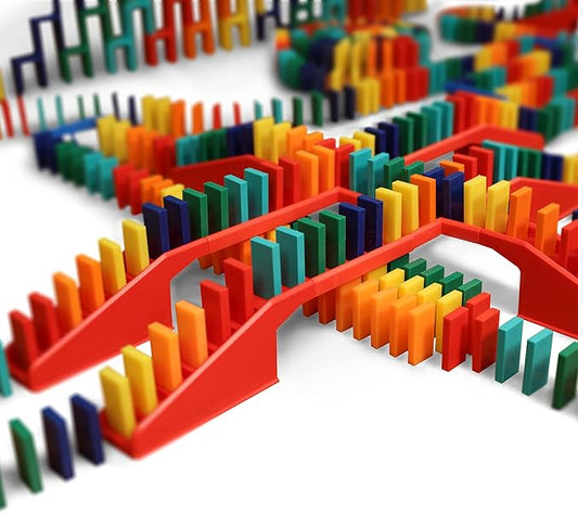 Bulk Dominoes Pro-Domino Kit | Dominoes Set, STEM STEAM Small Toys, Family Games for Kids, Kids Toys and Games, Building, Toppling, Chain Reaction Sets (Master)